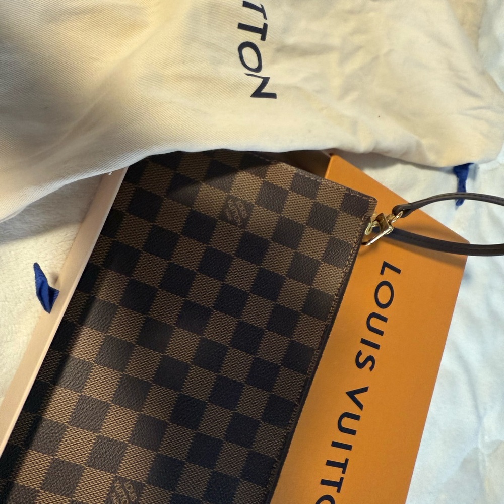 Louis Vuitton Brown and Tan Checkered Pouch